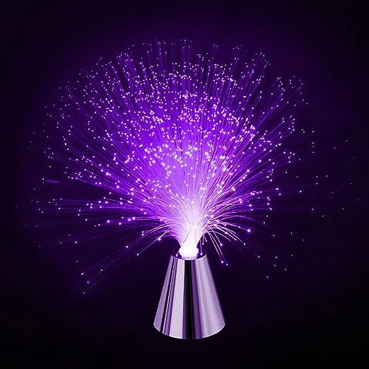 PEN&H Sensory Fiber Optic Lamp - LED Color Changing with Cone Base - Fiber Optic Lights with Battery Powered - Calming Mood Night Light