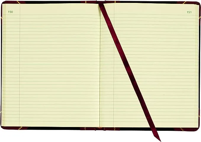 Adams® Record Ledger, 10 3/4" x 8 1/4", Black/Maroon