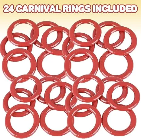 Gamie Carnival Cane Rack Rings - Set of 12 - Colored Hoops for Ring Toss Games and More - Durable Plastic - Carnival Supplies for Party Activities, Outdoor and Indoor Fun