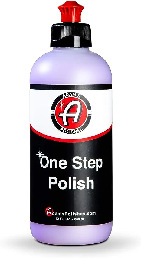 Adam's One Step Polish 12oz - Safe for Clear Coat, Single Stage, or Lacquer Paint - Increased Cut & Finishing, Body Shop Safe - Easy Application and Removal, Excellent Shine 