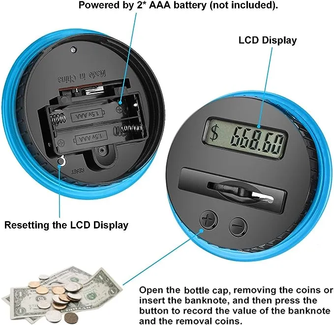 Digital Coin Piggy Bank, Coin Counter for Boys and Girls, Money Bank with Automa