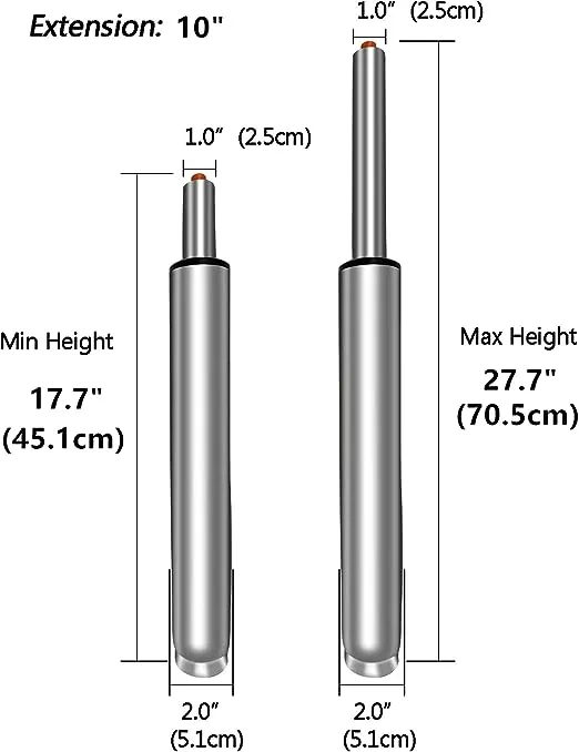 18" to 28" Long Adjustable Gas Lift Cylinder Tube for Bar Stool Drafting Chair Replacement Parts,Heavy Duty Hydraulic Pneumatic Cylinder Shock Piston