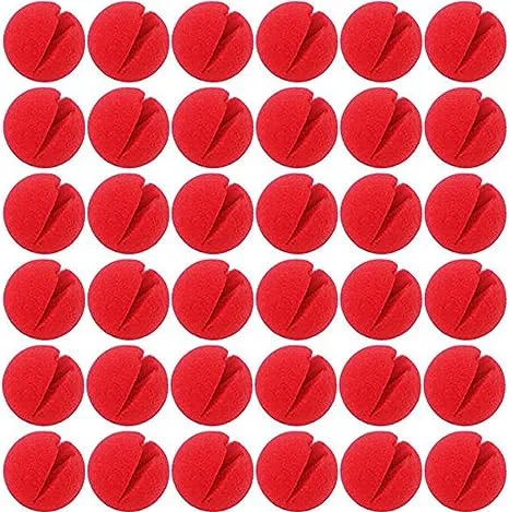 TIHOOD 35pcs 2"x2" Red Circus Clown Nose Bulk