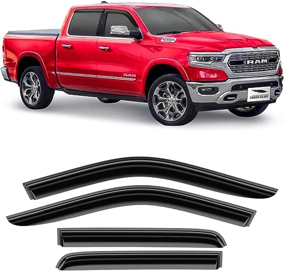 Voron Glass Tape-on Extra Durable Rain Guards for Trucks Dodge RAM 1500 2019-...