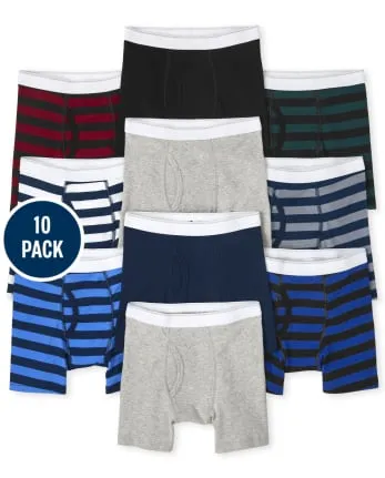 Boys Boxer Briefs 10-Pack - Thunder Blue