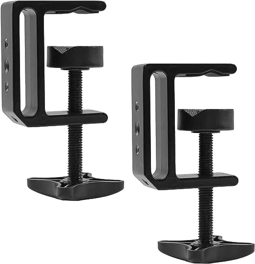 Vivo Universal Heavy Duty C-Clamps with 1/4 inch-20 and 3/8 inch-16 Female Sockets, Desk Mount, 2 Pack (MOUNT-CP02)