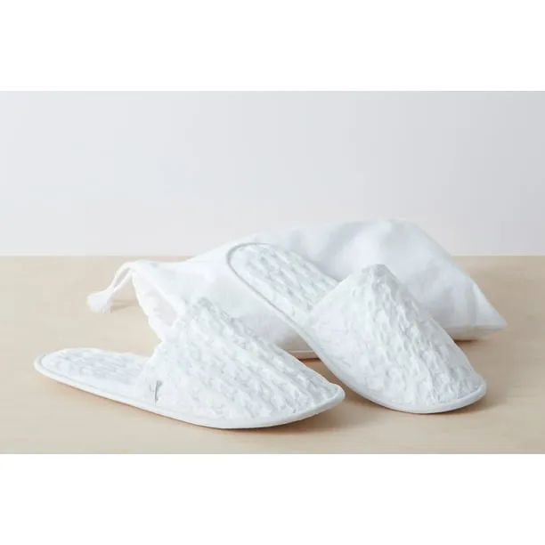 Travelwell Unisex Closed Toe Waffle Spa Slippers