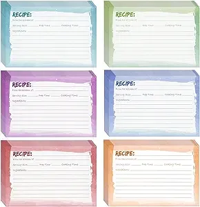 60Pcs 4x6 Double Sided Colored Recipe Index Cards-Cooking &amp; Kitchen Organization