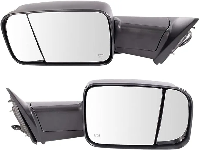 Trail Ridge Tow Mirror Power Folding Heated Signal Puddle Black Pair Set for Ram