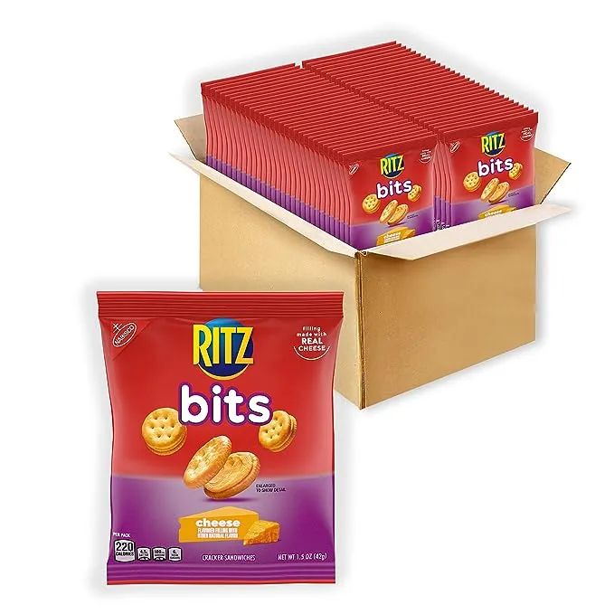 Nabisco Ritz Bits, Cheese, 1.5 oz Packs, 60/Carton 