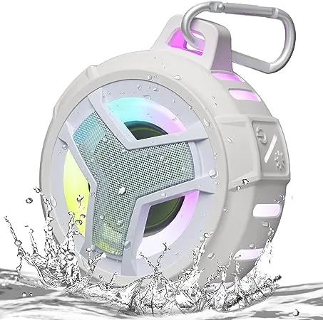 EBODA Bluetooth Shower Speaker, Ipx7 Waterproof Portable Wireless Small Speakers, Floating, 2000mAh with Light for Home, Pool, Beach, Boat, Kayak