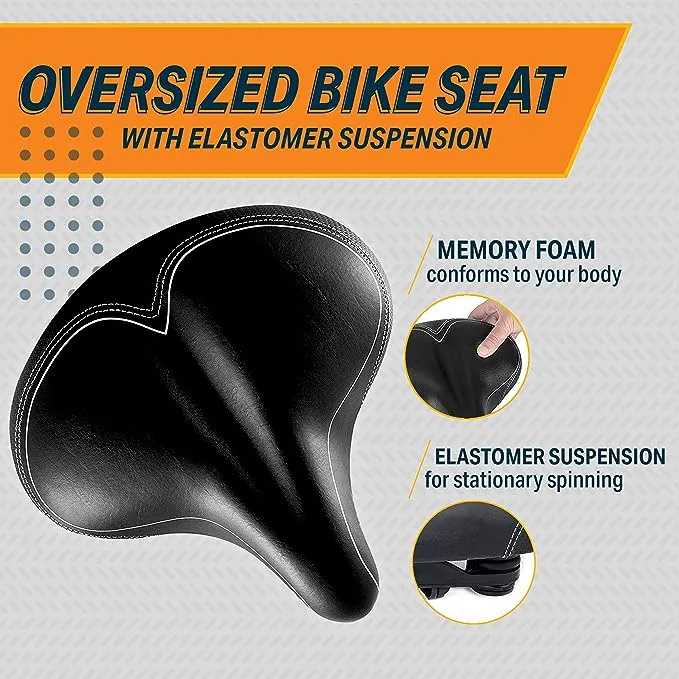 Oversized Comfort Bike Seat - Most Comfortable Replacement Bicycle Saddle - Univ