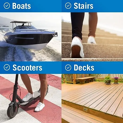 Better Boat Anti Slip Tape Outdoor Stair Treads Non Skid Grip Tape for Stairs and Step Traction Non Slip Waterproof 4" x 40ft Roll Grips for, Blk