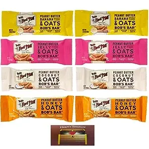 Bob's Red Mill Peanut Butter Coconut, Banana, Honey And Jelly Oat Bars 1.76 Oz., Two Of Each (8 Pack) 1.76 Ounce (Pack of 8)