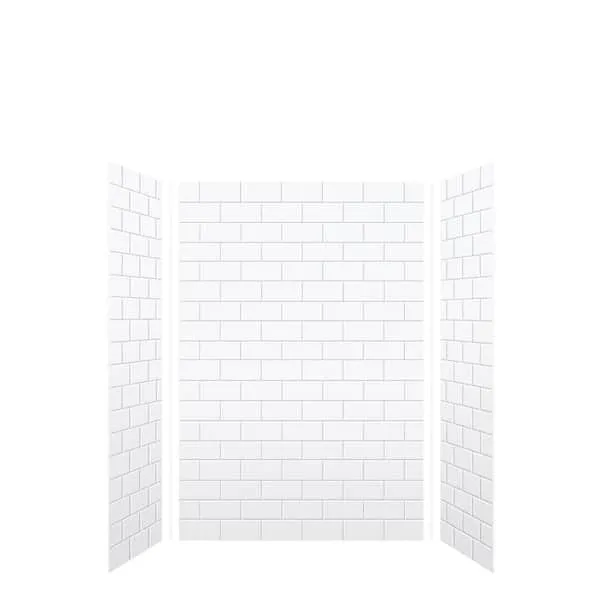 Transolid SWK483672-21 SaraMar 36-in x 48-in x 72-in Glue 3-Piece Shower Wall Kit, White