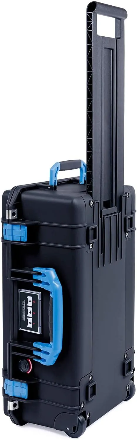 Black &amp; Blue Pelican 1535 Air case. No Foam / empty.  With wheels.