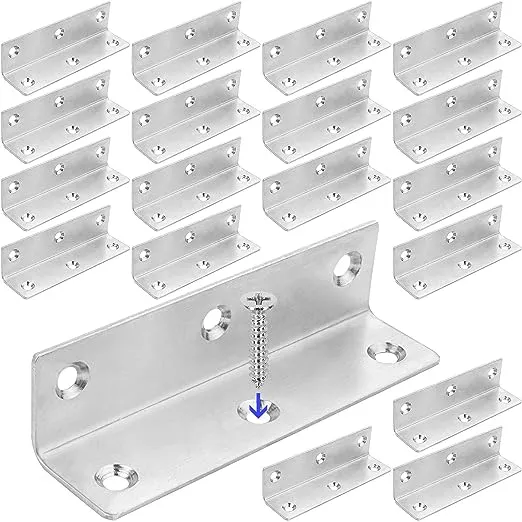 22 Pack Heavy Duty Corner Bracket 4 X 1 Inch Corner Brace for Wood Stainless ...