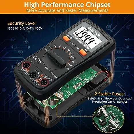 Neoteck Digital Multimeter Voltage Current Resistance Continuity Check NTKTST1