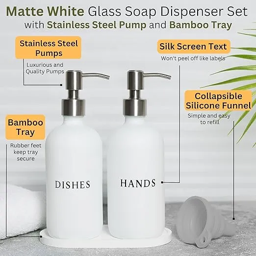 RM Home Modern Farmhouse Hand and Dish Soap Dispenser Set