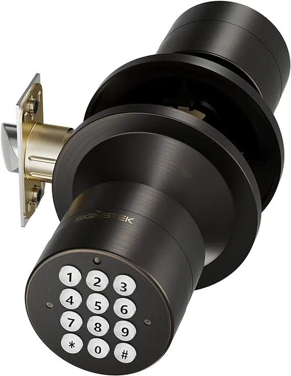 Signstek Keyless Entry Door Lock, Door Knob with Keypad, Smart Code Door Lock, M