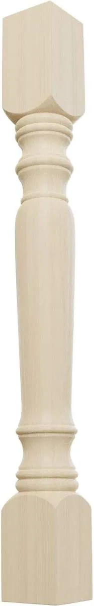 3-3/4 in. x 3-3/4 in. x 35-1/2 in. Unfinished Rubberwood Legacy Tapered Cabinet Column