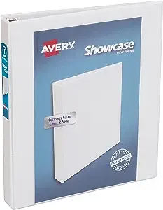 Avery Economy Showcase View Binder with 1 inch Round Ring 12 White Binders 19601