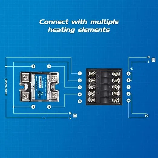 Temperature Controller Kit Voltage AC 100~240V Comes with SSR 40DA Solid State R