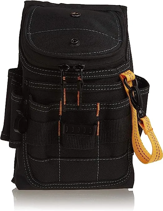 CLC Custom Leathercraft 1524 Ziptop Utility Pouch, Medium, Black, 11 Pockets