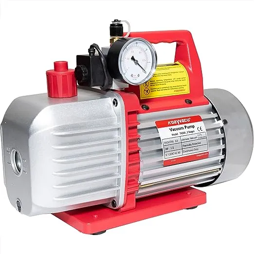 Kozyvacu TA350 Single-Stage Rotary Vane Vacuum Pump for HVAC/Auto AC Refrigerant