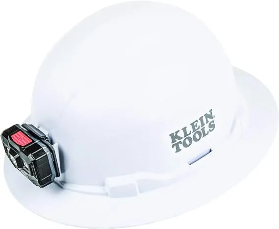 Klein Tools 60406RL Hard Hat Non Vented Full Brim with Rechargeable Headlamp