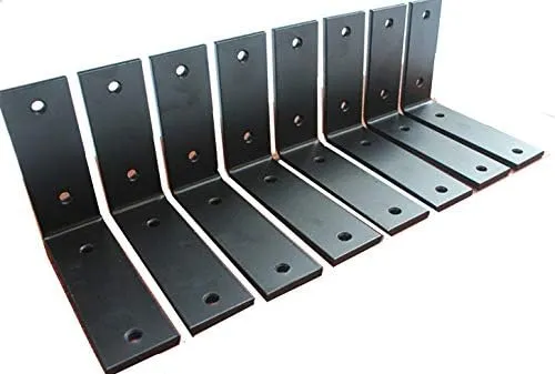 8 Pack - L 5 inch x H 4 inch x W1.5 inch, 5mm Black Thick L Shelf Bracket, Iron Shelf Brackets, Metal Shelf Bracket, Industrial Shelf Bracket, Modern