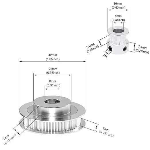 Zeberoxyz 2PCS Set GT2 Synchronous Wheel 20 Teeth Bore Aluminum Timing Pulley with 2PCS Length 200mm Width 6mm Belt