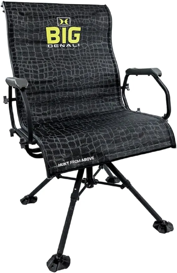 Hawk Big Denali Luxury Blind Chair - Extra Large, Silent, Comfortable, Swiveling, Portable Chair for Camping, Hunting, Fishing, Backpacking, and More