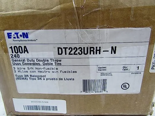 100 Amp 120/240-Volt 24,000-Watt Non-Fused General-Duty Double-Throw Safety Switch