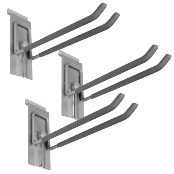 CrownWall Slatwall 55 lbs. 8 in. Locking Double Hook (3-pack)