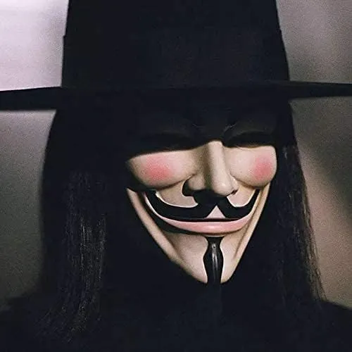 V for Vendetta Mask, Guy Fawkes Mask Quality Anonymous Mask Ideal for Halloween Costume, Hackers Theme Parties, Cosplay Events One Size Fits Most