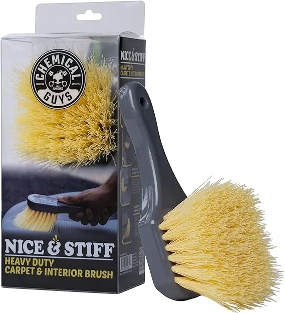 Chemical Guys ACCG02 Nice & Stiff Heavy Duty Carpet & Interior Detailing Brush, (Safe for Cars, Trucks, SUVs, RVs, Motorcycles, & More) Yellow