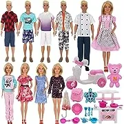 EuTengHao 34pcs Doll Clothes and Accessories for 12 inch Boy and Girl Dolls Chef ...