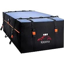 RoofPax Expandable 15/19 cft. Car Rooftop Cargo Carrier Bag Waterproof Storage Including Double Zippers Integrated Mat 10 Heavy-Duty Tie-Down Straps fit Cars with/Without Roof Top Rack or Side Rails