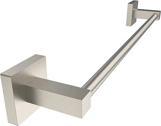 Ruacq Brushed Grey 18 Inch Single Towel Bar Square Bath Towel Holders Bathroom Towel Rack SUS304 Stainless Steel Modern Wall Mounted