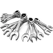 Olsa Tools Flex Head Stubby Ratchet Wrench Sets (SAE 11pc) | 6-Point Box End Ratchet Wrenches Set | 120 Tooth Ratchet Wrench Set | Works on Stripped and Rounded Bolts | Professional Grade Spanners