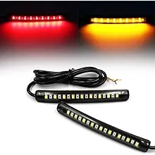 Purishion 2x Universal Flexible LED Turn Signal Tail Brake License Plate Light Integrated for Motorcycle Bike