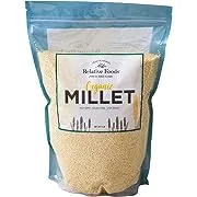 Whole Organic Hulled Millet Seed - 5lb Millet Organic Shole Grain Seed- Gluten-Free Organic Millet Grain for Porridge, Salads, Fruits - Non-GMO Millets Packed w/proteins, fiber, & more