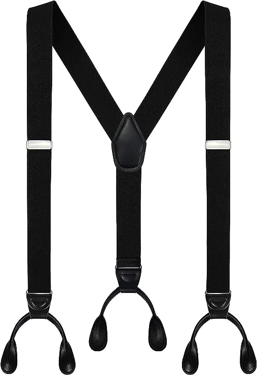 Moulen Men's Y-Back Elastic Adjustable Suspenders