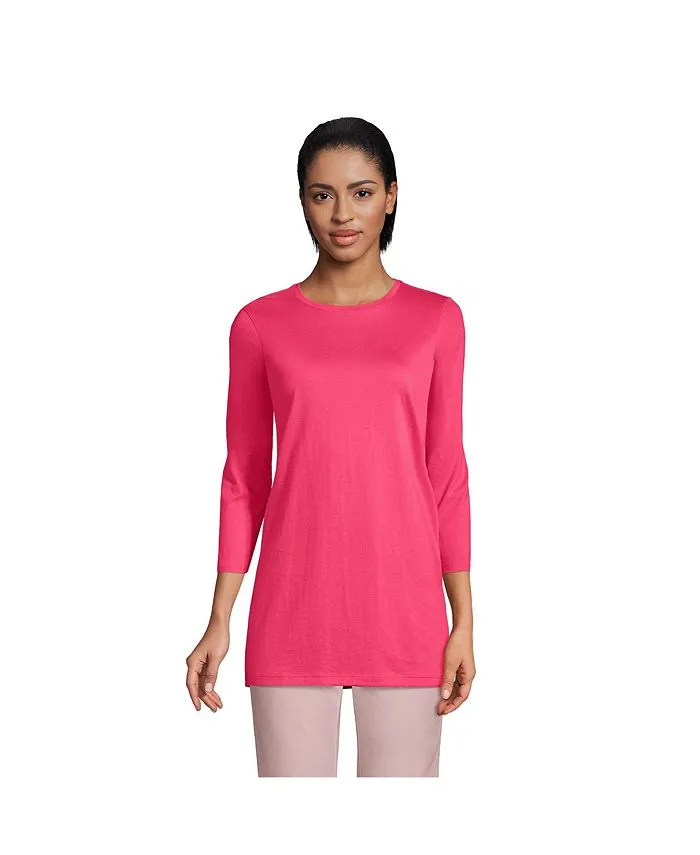 Women's 3/4 Sleeve Supima Cotton Crewneck Tunic