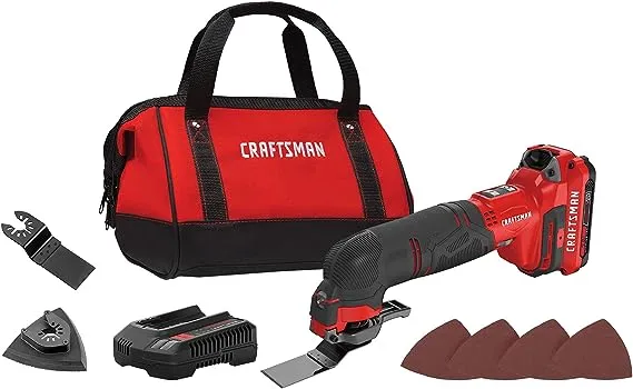 CRAFTSMAN V20 11-Piece Cordless 20-volt Max Variable Speed Oscillating Multi-Tool Kit with Soft Case (1-Battery Included)