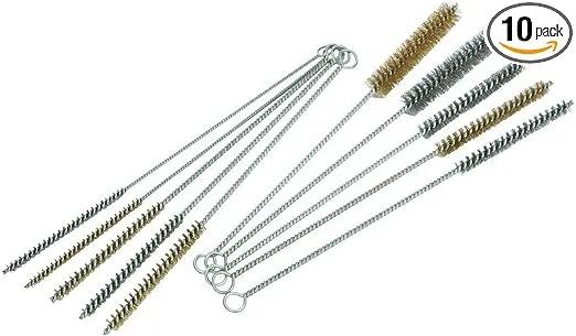 PMD Products 10 Piece Tube Bottle Brush Kit Brass Stainless Steel Bristle 12' Long, Size 1/4' to 3/4'