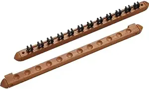 CueStix International 12 Cue WR2P12 Wall Rack w/Clips Brown