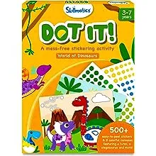 Skillmatics Art Activity - Dot It Dinosaurs, No Mess Sticker Art for Kids, Craft Kits, DIY Activity, Gifts for Boys & Girls Ages 3, 4, 5, 6, 7, Stocking Stuffers, Travel Toys for Toddlers