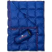 Get Out Gear Down Camping Blanket - Puffy, Packable, Lightweight and Warm | Ideal for Outdoors, Travel, Stadium, Festivals, Beach, Hammock | 650 Fill